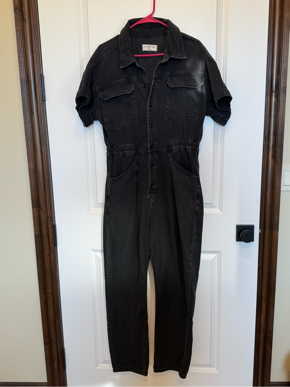 We The Free Free People Women’s Black Denim Jumpsuit Size Large
